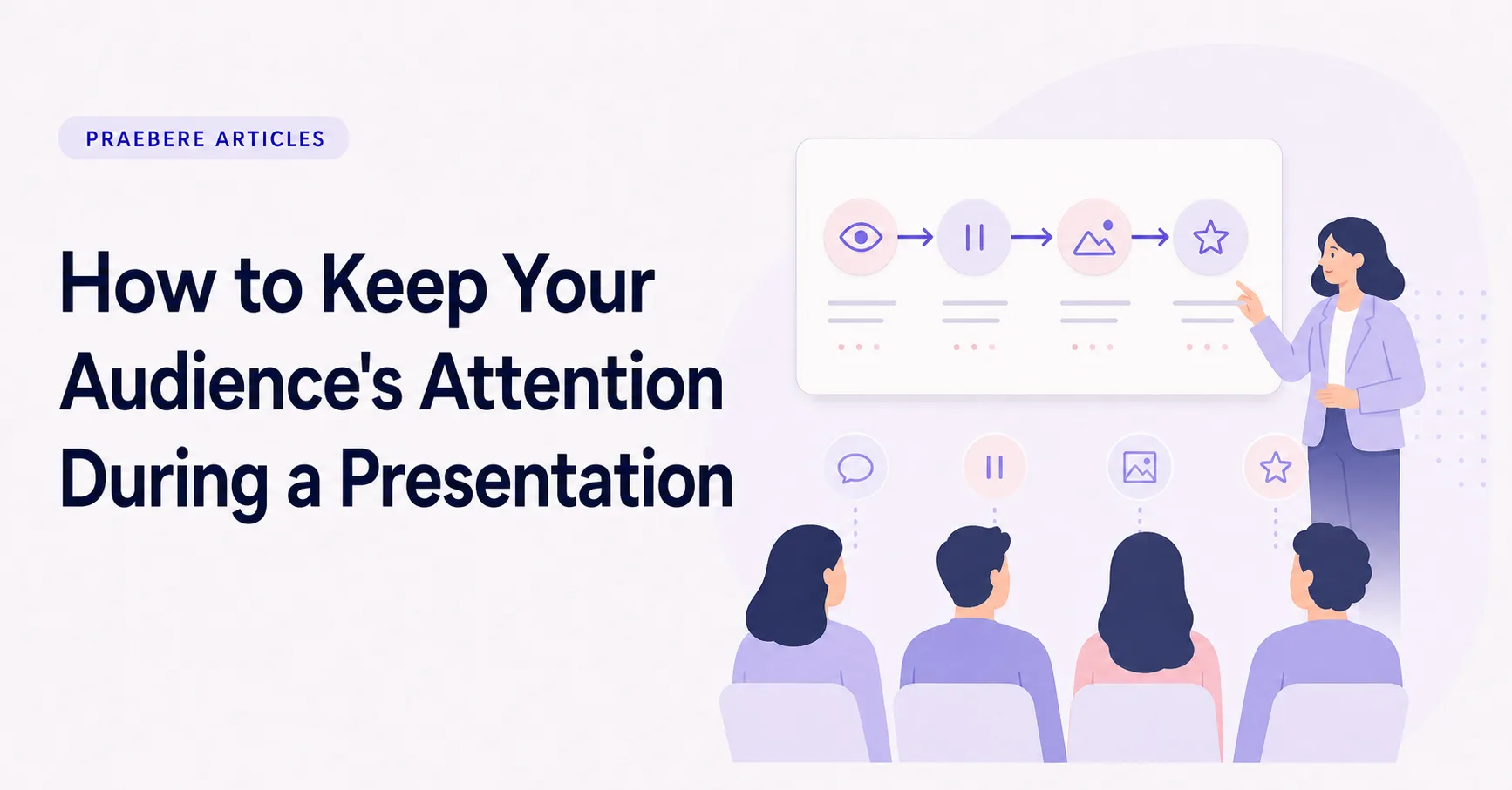 Illustrated cover for How to Keep Your Audience's Attention During a Presentation