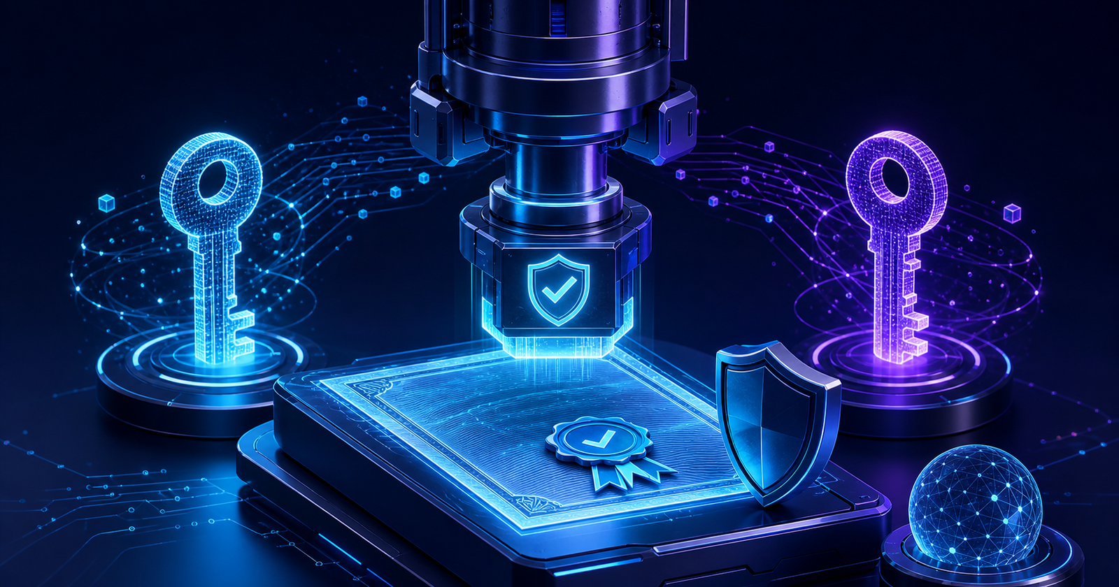 Cryptographic key forge creating a luminous X.509 certificate and RSA key pair